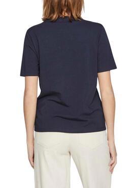 T-shirt Vila Visybil Crochet Bleu Marine Pour Femme