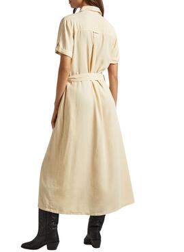 Robe Pepe Jeans Evelinda Beige Pour Femme