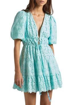 Robe Pepe Jeans Delia Turquoise pour femme