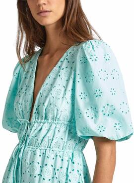 Robe Pepe Jeans Delia Turquoise pour femme