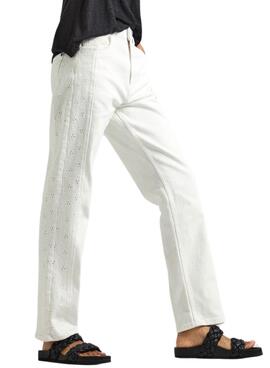 Jean Pepe Jeans droit blanc pour femme