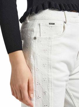 Jean Pepe Jeans droit blanc pour femme