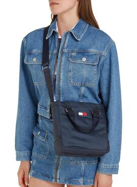 Sac Tommy Jeans Uncovered Mini Tote Marine pour Femme