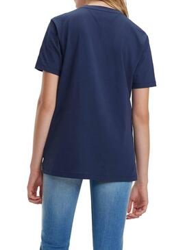 T-Shirt Tommy Jeans Embroidery Marin Femme