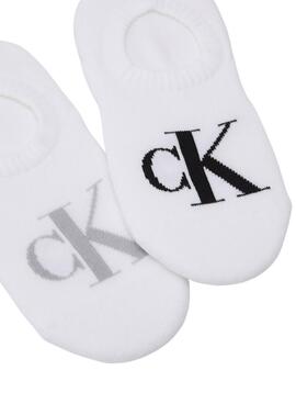 Chaussettes Calvin Klein Footie Pinky Blanc pour Femme