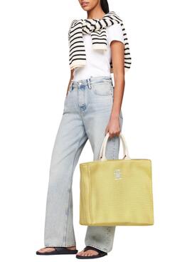 Sac de plage Tommy Hilfiger jaune pour femme