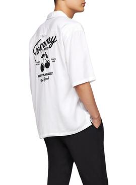 Chemise Tommy Jeans Resort Relaxed Blanc Pour Homme