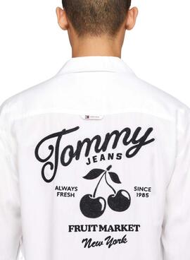 Chemise Tommy Jeans Resort Relaxed Blanc Pour Homme