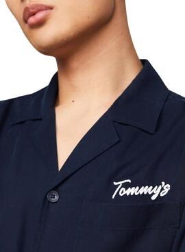 Chemise Tommy Jeans Resort Relaxed Marine Pour Homme