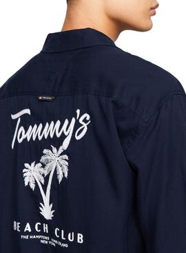 Chemise Tommy Jeans Resort Relaxed Marine Pour Homme