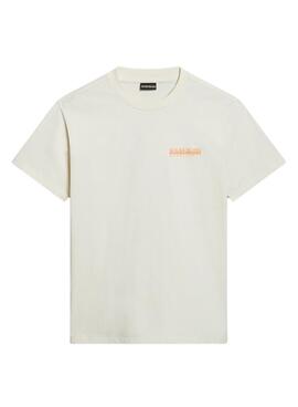 Camiseta Napapijri Faber blanche pour femme.