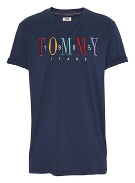 T-Shirt Tommy Jeans Embroidery Marin Femme