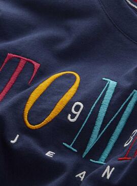 T-Shirt Tommy Jeans Embroidery Marin Femme