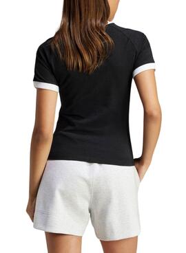T-shirt Adidas 3 bandes Slim Noir pour Femme