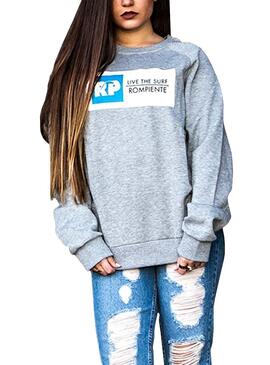 Sweat Rompiente Clothing Live The Surf Gris