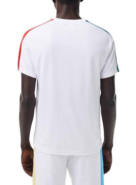Maillot Lacoste Tennis Colorblock Blanc Pour Homme