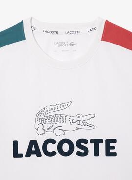 Maillot Lacoste Tennis Colorblock Blanc Pour Homme