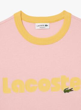 Maillot Lacoste Rétro Rose pour Homme