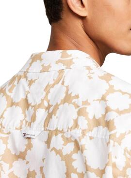 Chemise Tommy Jeans Relaxed Floral Aop Beige pour Homme