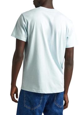 T-shirt Pepe Jeans Eggo Turquoise pour homme