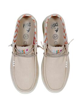 Chaussures Walkin Pitas Natal Beige pour femme