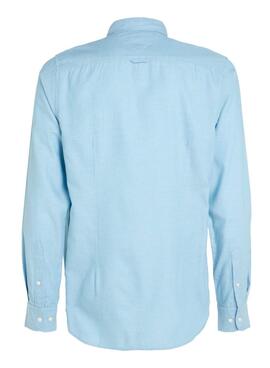 Chemise Tommy Jeans Flex Dobby Bleu Clair pour Homme