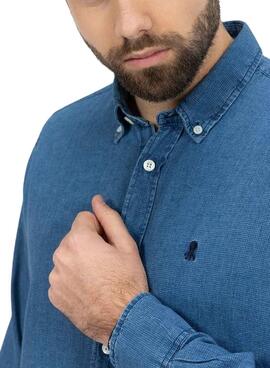 Chemise El Pulpo Denim Micro Bleu Pour Homme