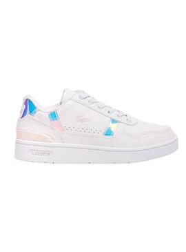 Chaussures Lacoste T-Clip blanc pour enfants