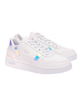 Chaussures Lacoste T-Clip blanc pour enfants