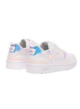 Chaussures Lacoste T-Clip blanc pour enfants