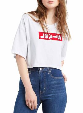 T-Shirt Levis Graphic Slacker White Femme