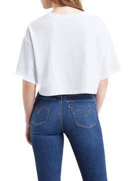 T-Shirt Levis Graphic Slacker White Femme