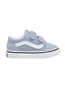 Chaussures Vans Old Skool Velcro Bleu pour Enfants