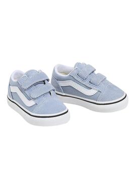 Chaussures Vans Old Skool Velcro Bleu pour Enfants