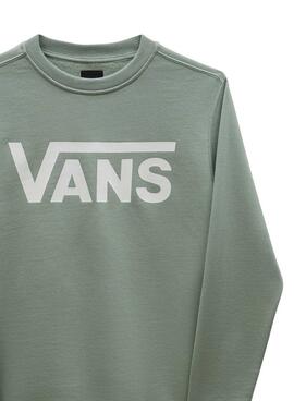 Sudadera Vans Classic Crew verte pour enfants