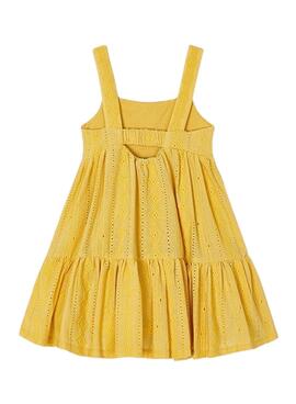 Robe jaune perforée Mayoral pour fille