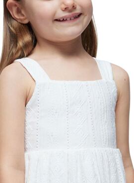 Robe en tricot perforé blanc