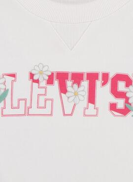 Sweatshirt Levis Crew Sugar Blanc Pour Fille
