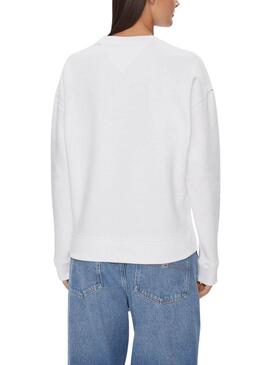 Sweat Tommy Jeans Boxy Graphic Blanc Femme