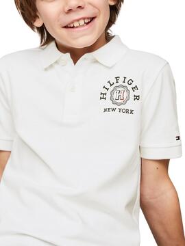 Polo Tommy Hilfiger Monotype Blanc Pour Enfant
