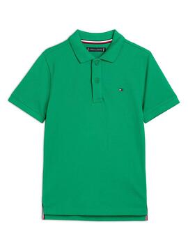 Polo Tommy Hilfiger Flag Vert Pour Enfant