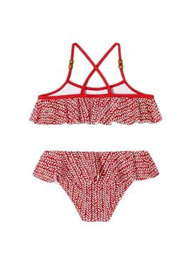 Bikini Mayoral Imprimé Volants Rouge Pour Fille