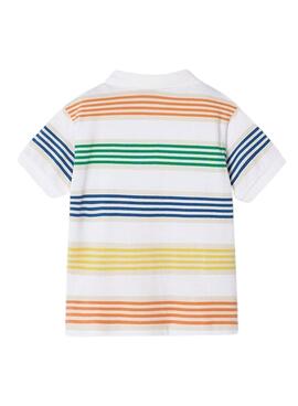 Polo Mayoral de rayas blancas para niño.