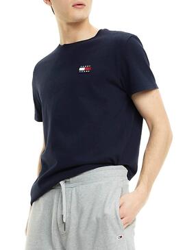 T-Shirt Tommy Jeans Badge Marine Pour Homme