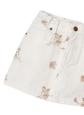 Jupe beige brodée Mayoral pour fille