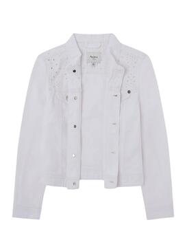 Veste en jean Pepe Jeans Isa blanc pour fille