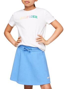 T-shirt Tommy Hilfiger Monotype Blanc Pour Fille