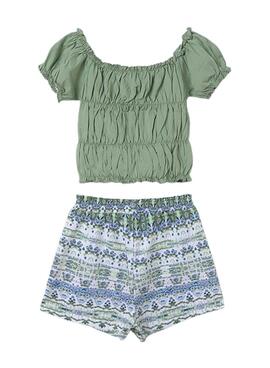 Short imprimé menthe pour fille de la collection Mayoral