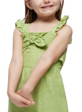 Combinaison Mayoral singe en lin vert pour fille