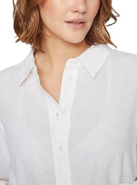 Chemise Vila en lin blanc pour femme  